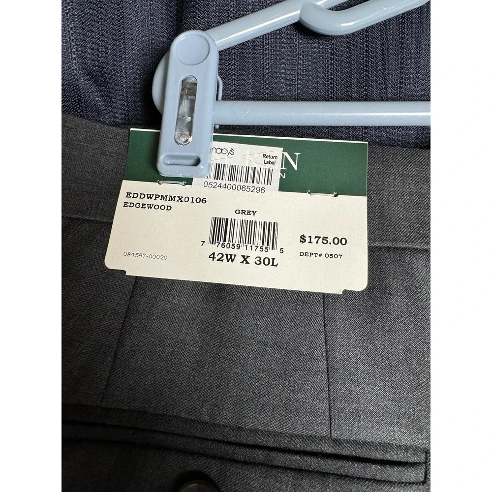 NEW $175 - Vintage RALPH LAUREN Ultraflex Wool Gray Dress Pants - Men's 42x30